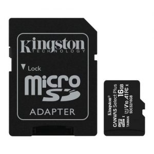 Kingston 16GB Canvas Select Plus Micro SD Card with SD Adapter, UHS-I Class 10 with A1 App Performance